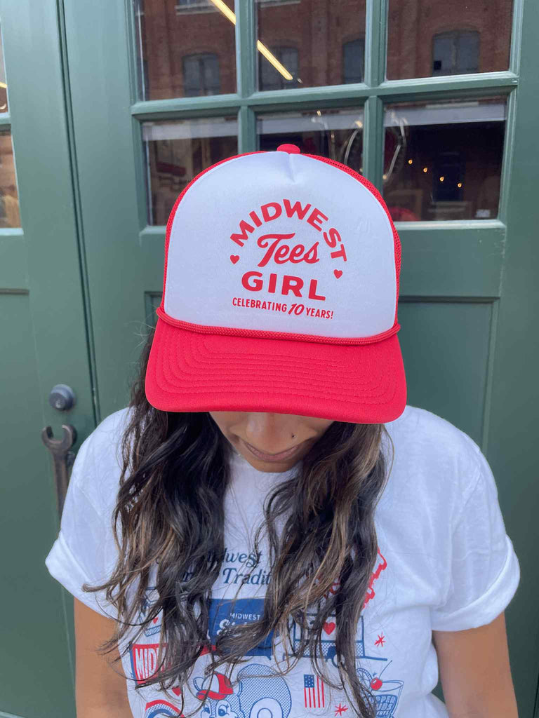 Midwest Girl Trucker Hat in Red