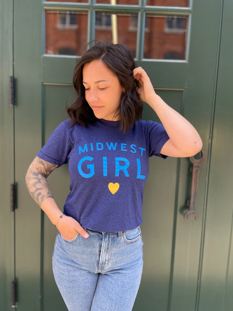 Midwest Girl Tee in Navy