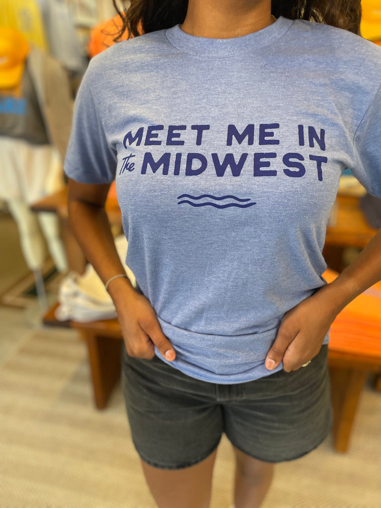 Meet Me in the Midwest Tee in Light Blue (FINAL SALE)