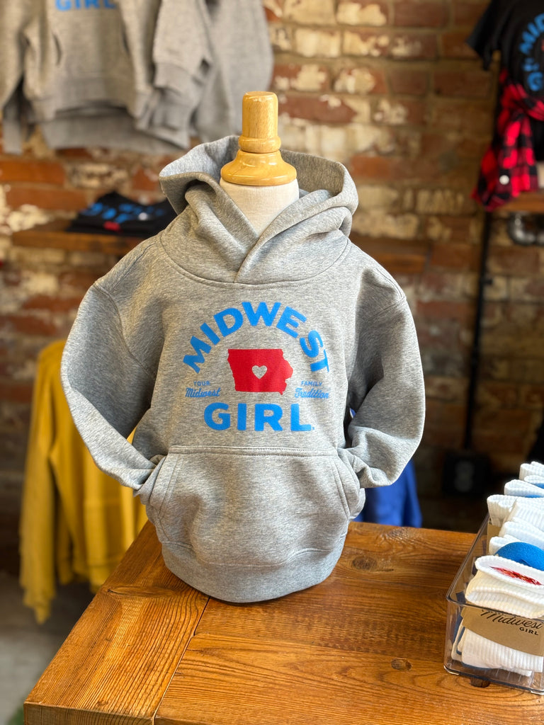 Iowa Midwest Girl Hoodie for Kids