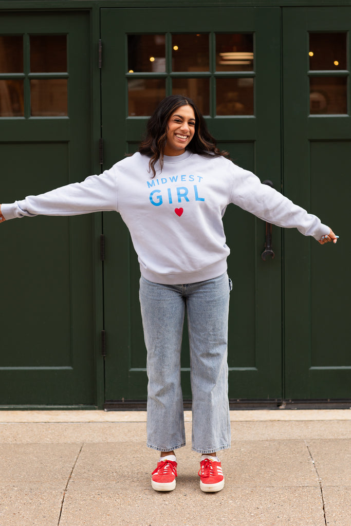 Midwest Girl Crew in Powder Blue