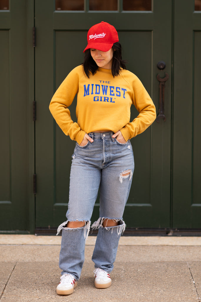 The Midwest Girl Crew in Mustard (FINAL SALE)