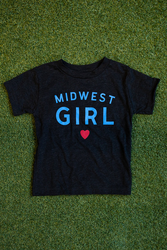 Midwest Girl Tee in Charcoal for Kids