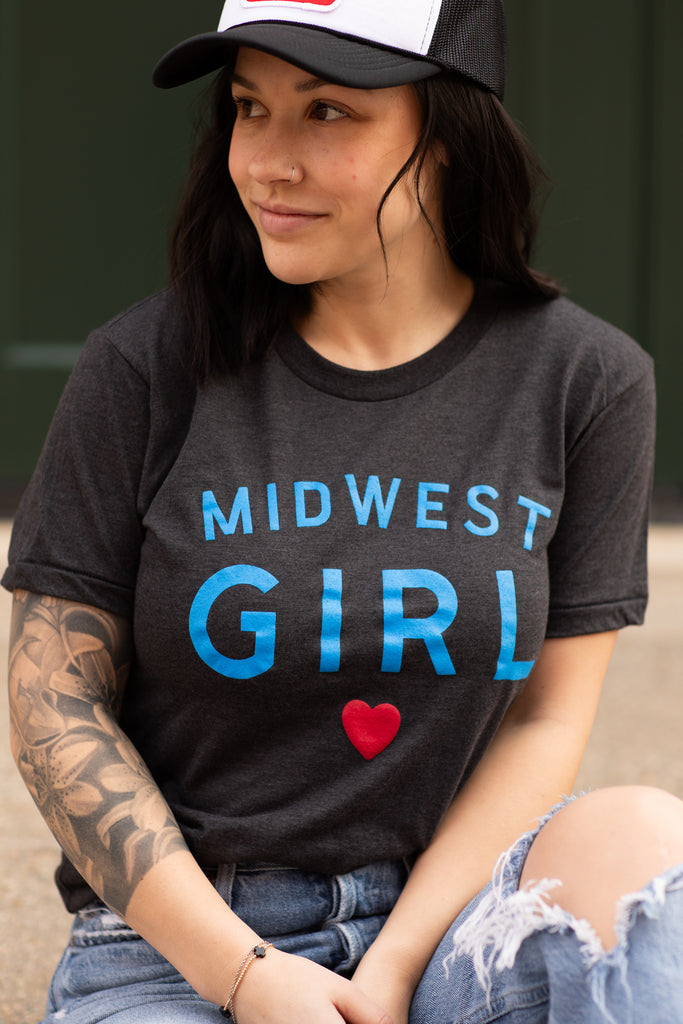 Midwest Girl Tee in Washed Black (FINAL SALE)