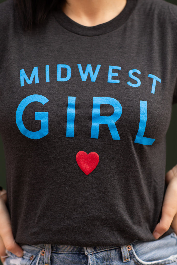 Midwest Girl Tee in Washed Black (FINAL SALE)