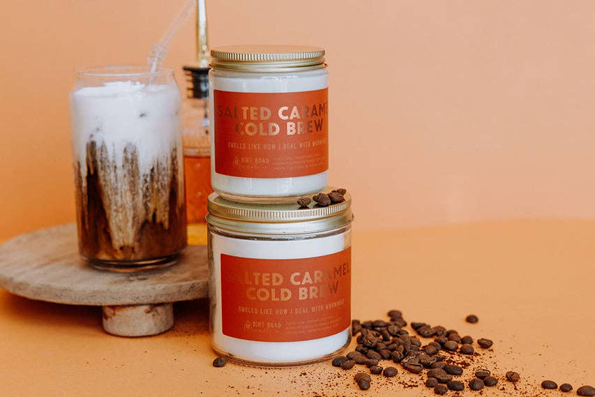 Salted Caramel Cold Brew Candle: 8 oz Candle