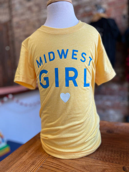 Midwest Girl Tee in Gold for Youth