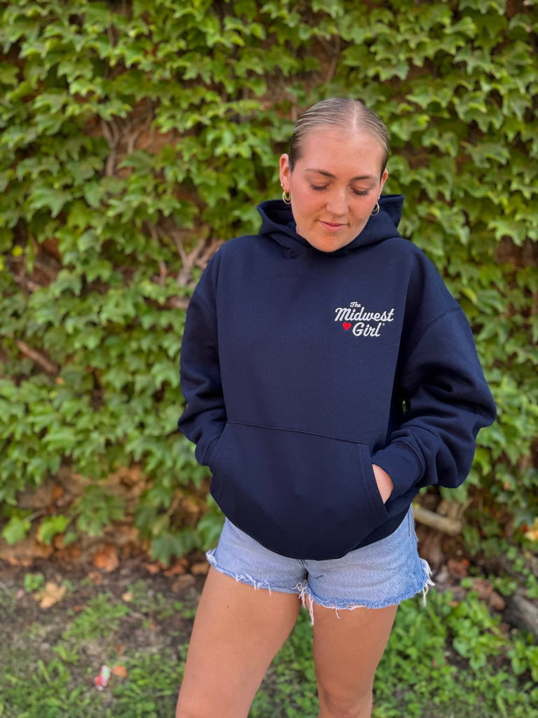 Midwest Girl Hoodie in Navy Blue