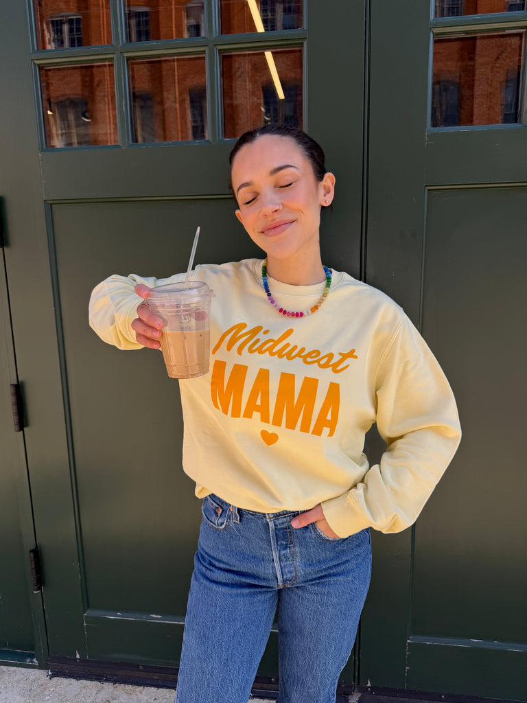 Midwest Mama Terry Crew in Butter Yellow