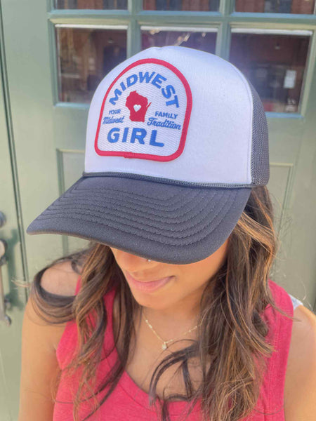 Wisconsin Midwest Girl Trucker Hat