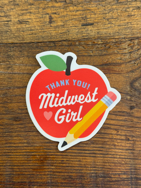 Midwest Girl Teacher Sticker