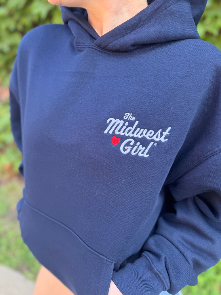 Midwest Girl Hoodie in Navy Blue