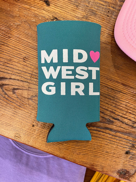 Midwest Girl Can Cooler in Teal