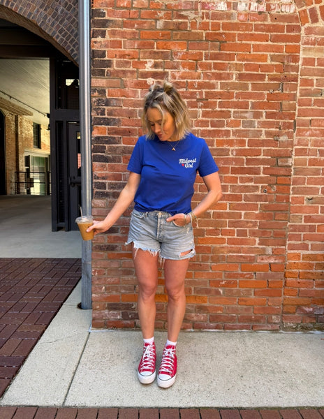 Midwest Girl Women's Tee in Blue