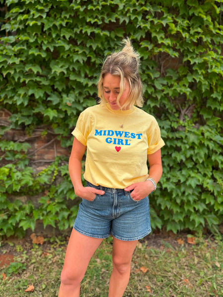 Midwest Girl Tee in Butter Yellow