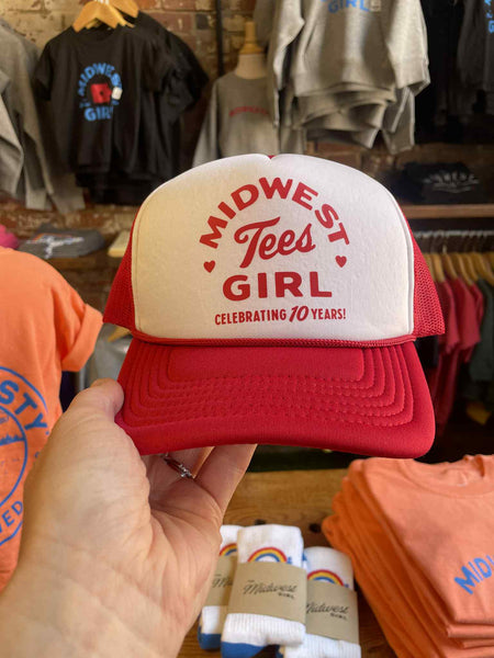 Midwest Girl Trucker Hat in Red for youth
