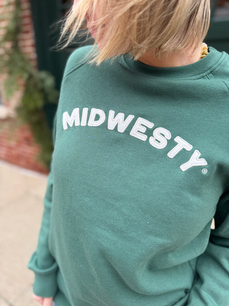 Midwesty Applique Crew in Green