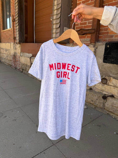Midwest Girl Flag Tee for Youth