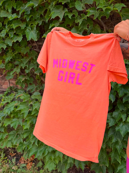Midwest Girl Tee in Melon for Kids