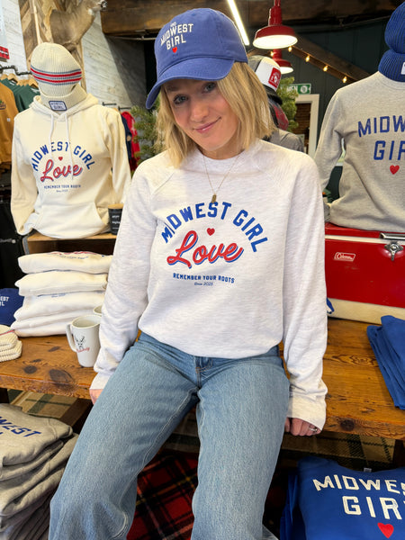 Midwest Girl Love Crew in Ash