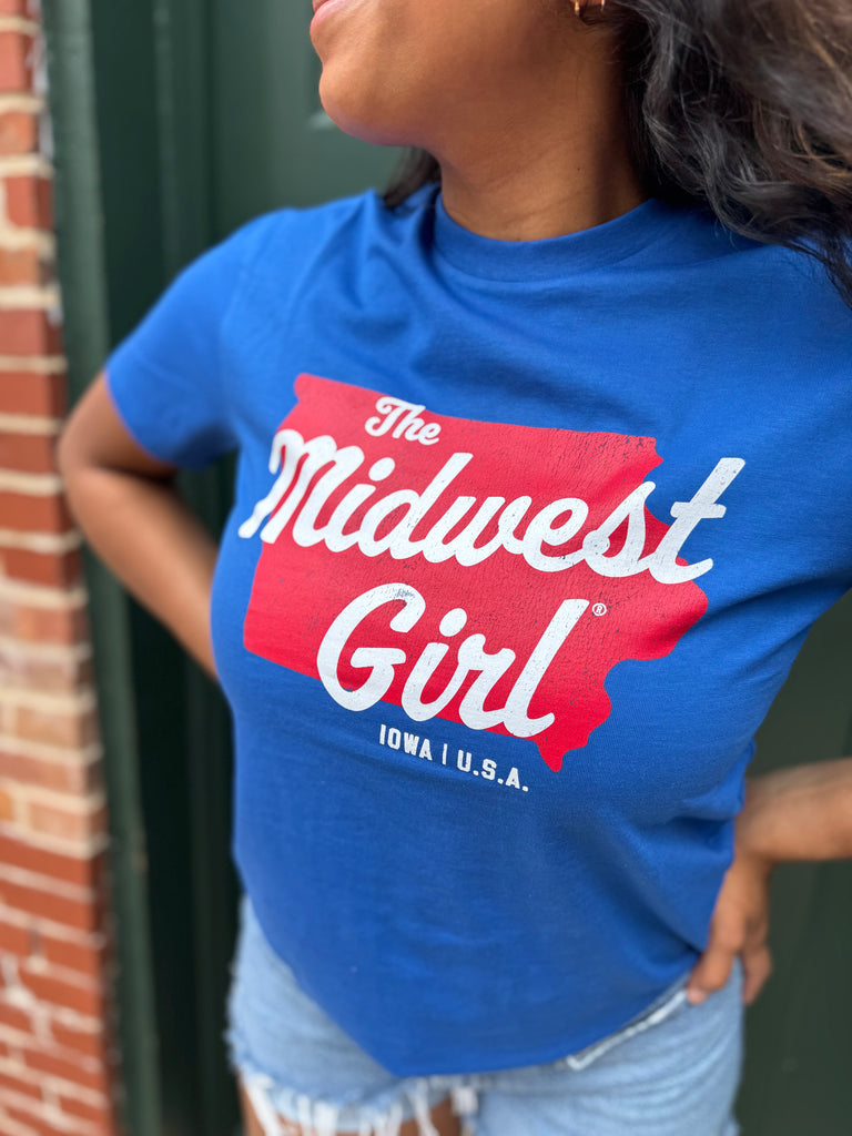 Midwest Girl Iowa Tee in Royal