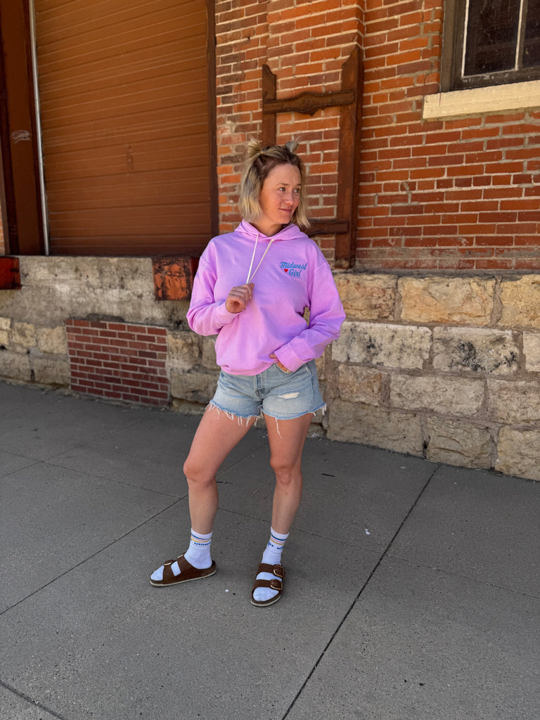 The Midwest Girl Hoodie in Neon Violet