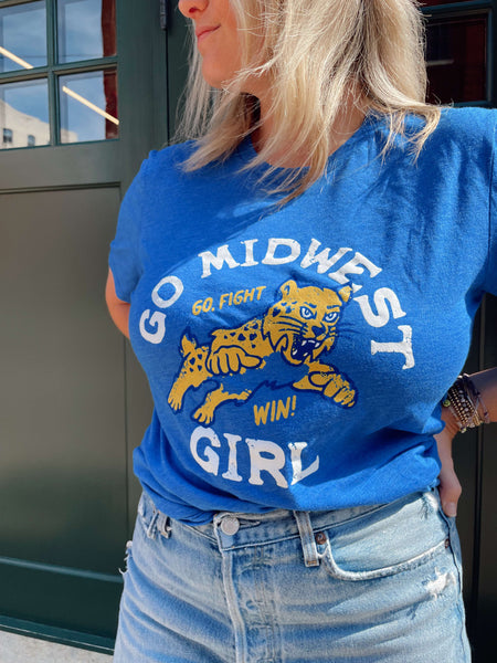 The Midwest Girl Mascot Tee in Royal