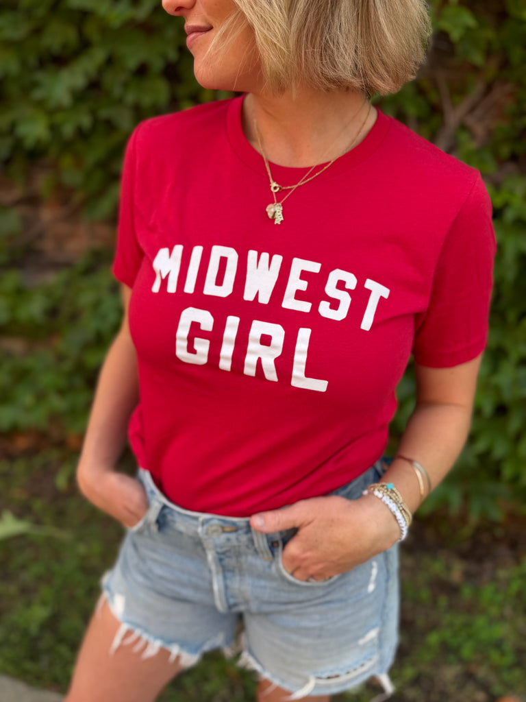 Midwest Girl Tee in Red