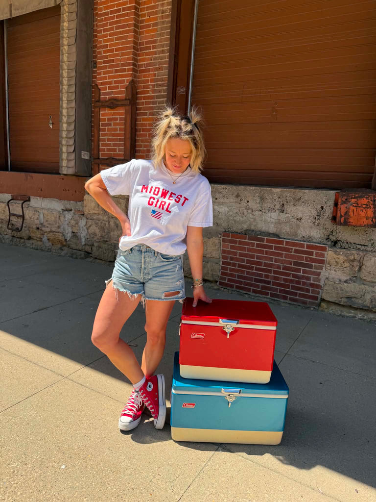 Midwest Girl Flag Tee in White