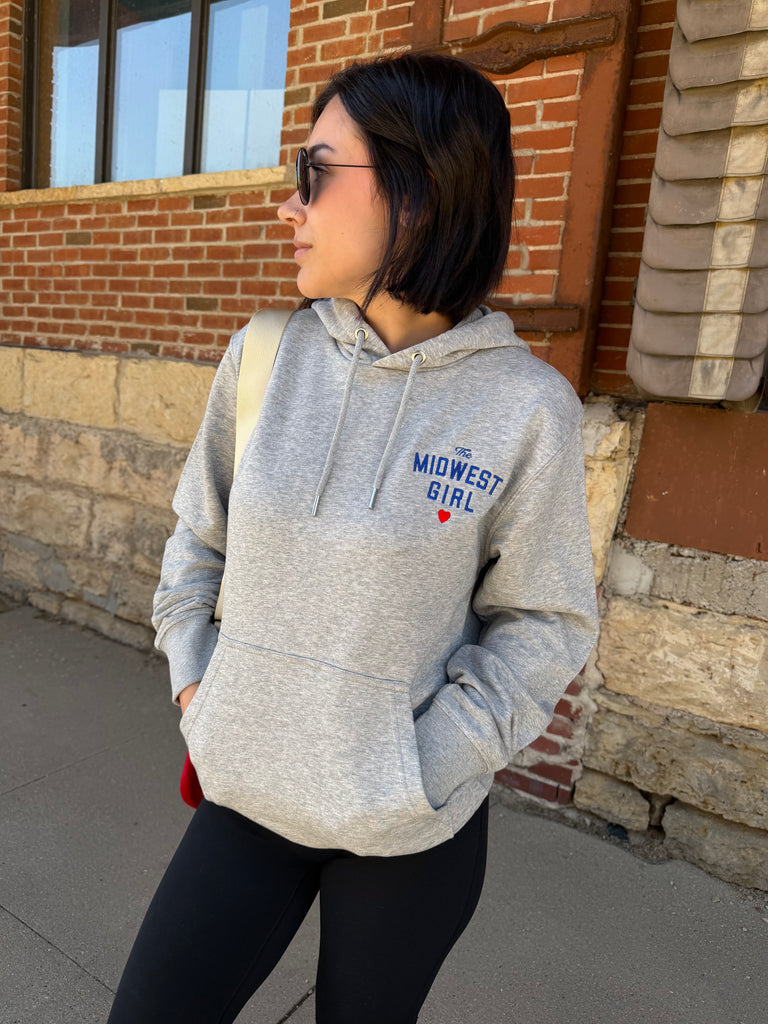 Midwest Girl Terry Hoodie in Gray