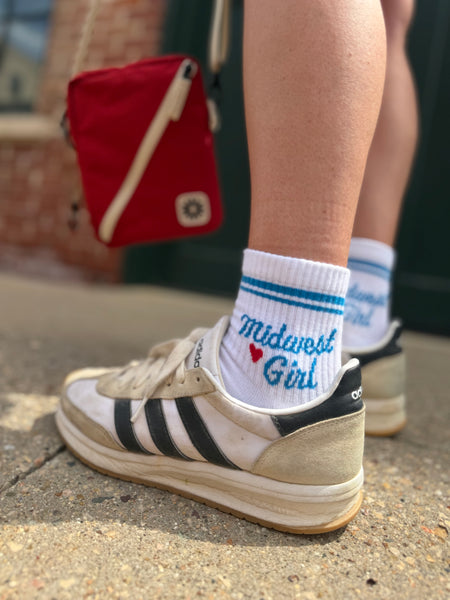 Midwest Girl Americana Quarter Athletic Crew Sock