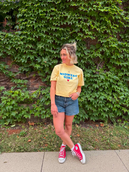 Midwest Girl Tee in Butter Yellow