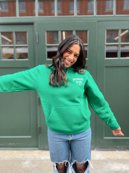 Midwest Girl Hoodie in Kelly Green