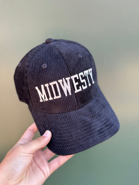 Midwesty Cord Hat in Black