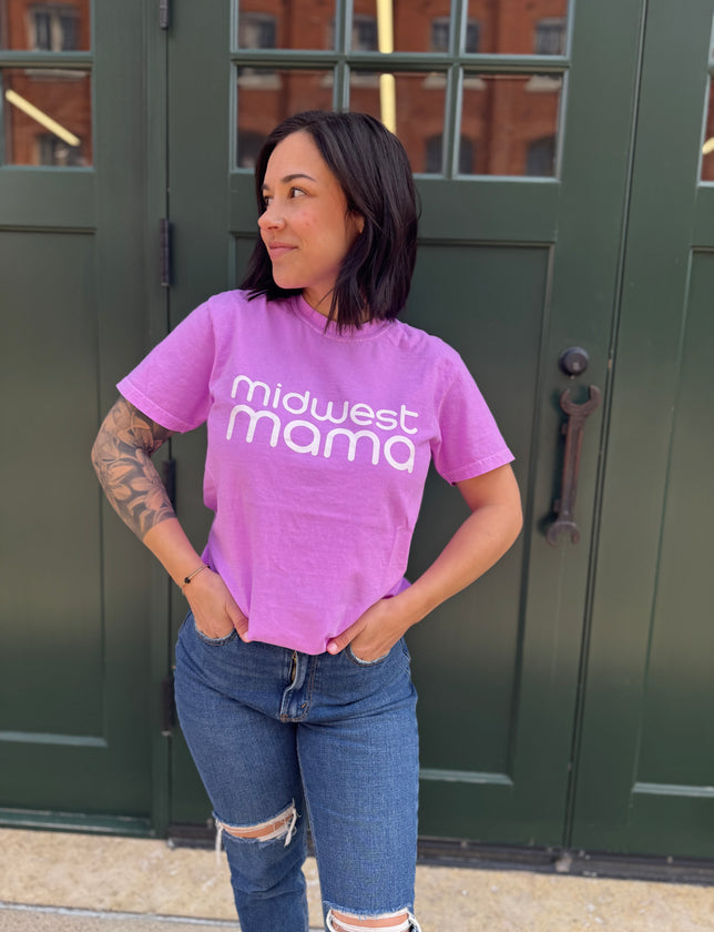Midwest Mama Tee in Neon Violet
