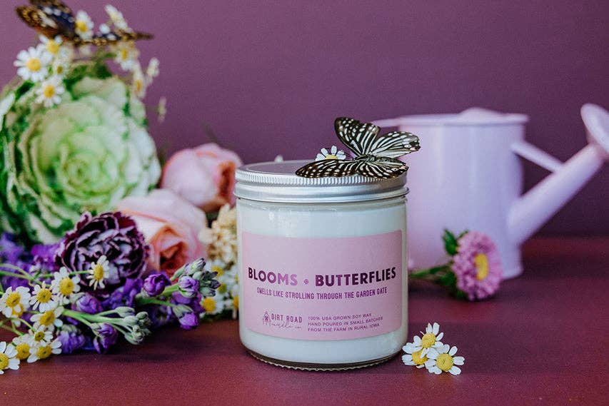 Blooms + Butterflies Candle: 8 oz Candle