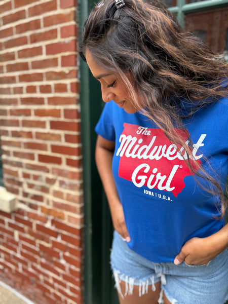 Midwest Girl Iowa Tee in Royal