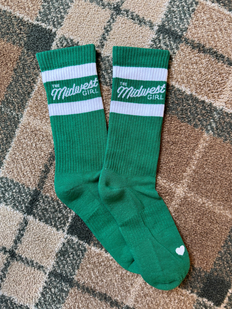 The Midwest Girl Socks in Green