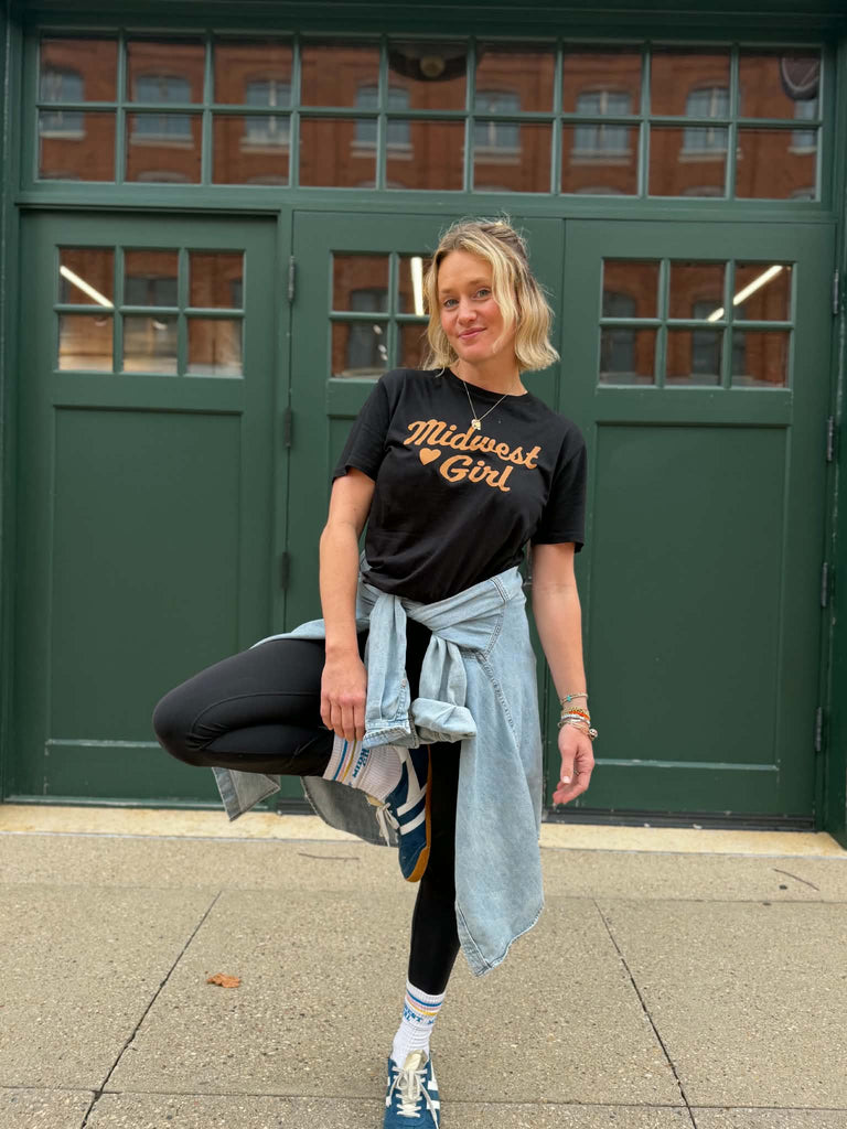 Midwest Girl Rocker Tee in Black