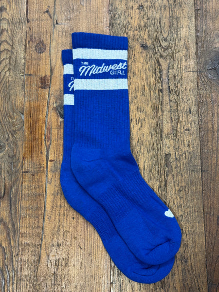 The Midwest Girl Socks in Royal
