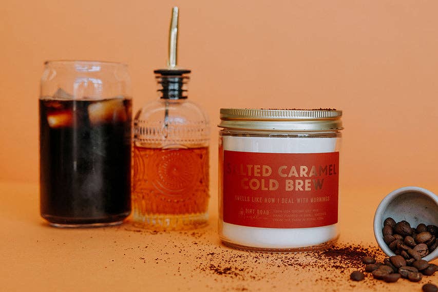 Salted Caramel Cold Brew Candle: 8 oz Candle