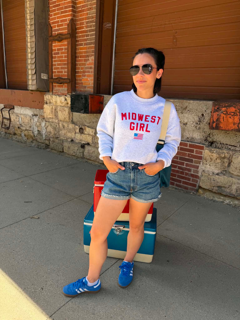 The Midwest Girl Flag Crew in White Heather