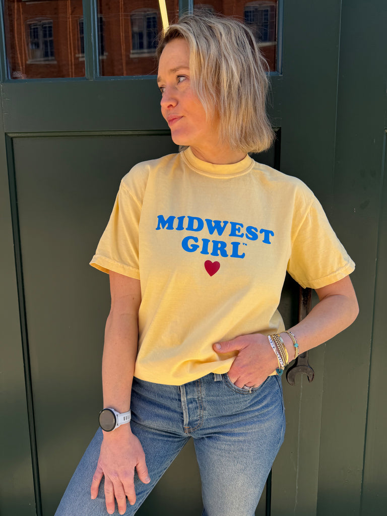Midwest Girl Tee in Butter Yellow