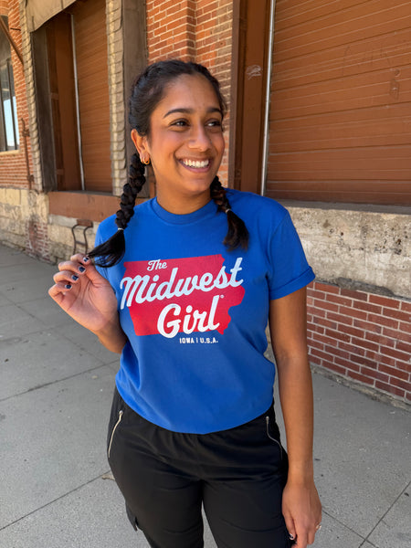 Midwest Girl Iowa Tee in Royal