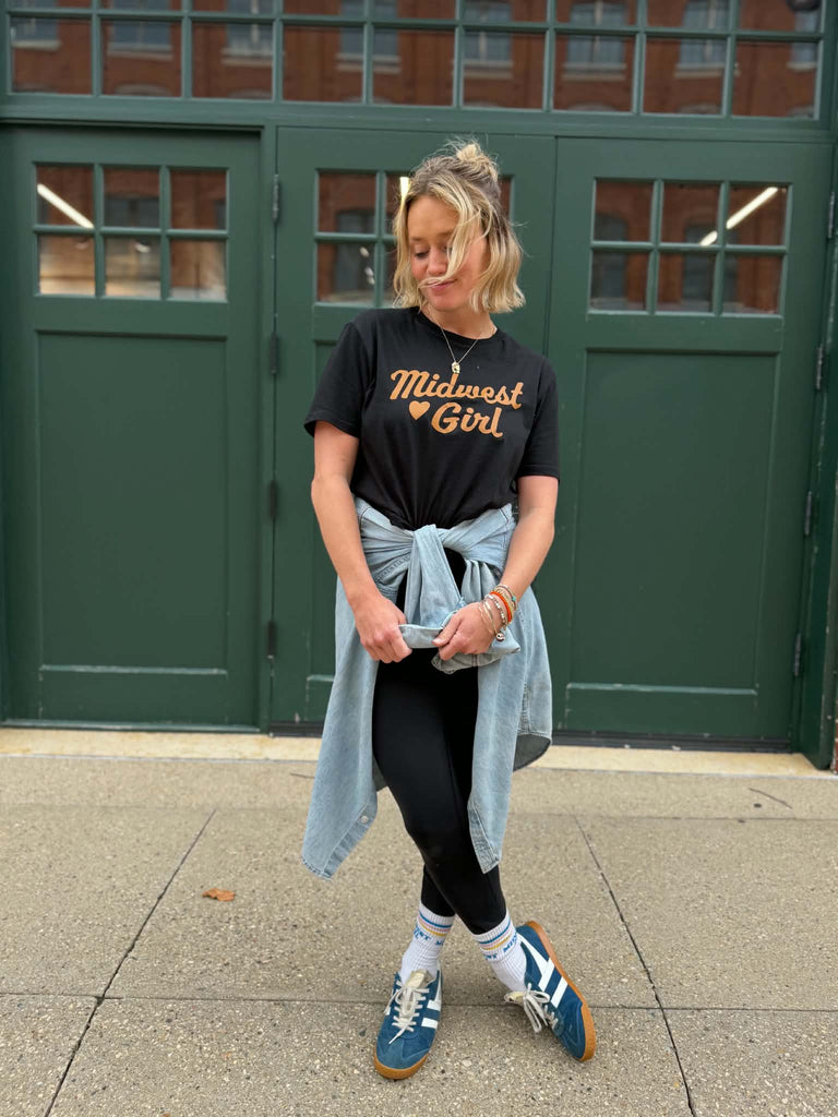 Midwest Girl Rocker Tee in Black