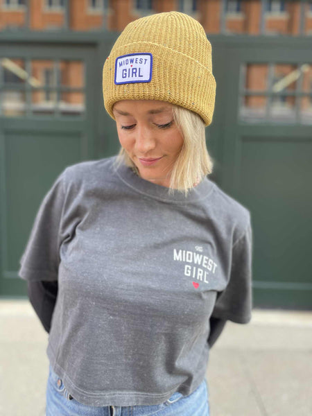 Midwest Girl Stocking Hat in Mustard