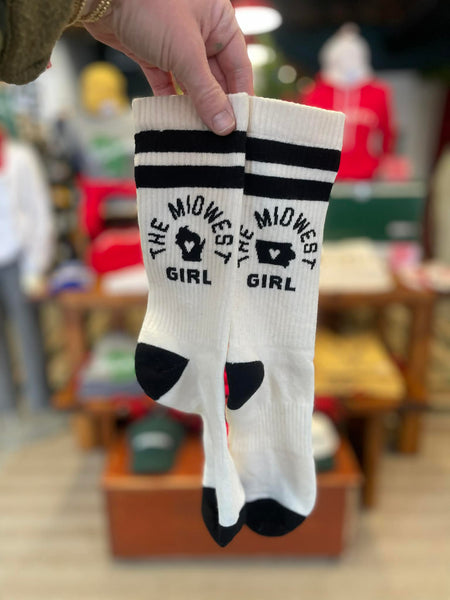 Iowa/WI Socks in Black