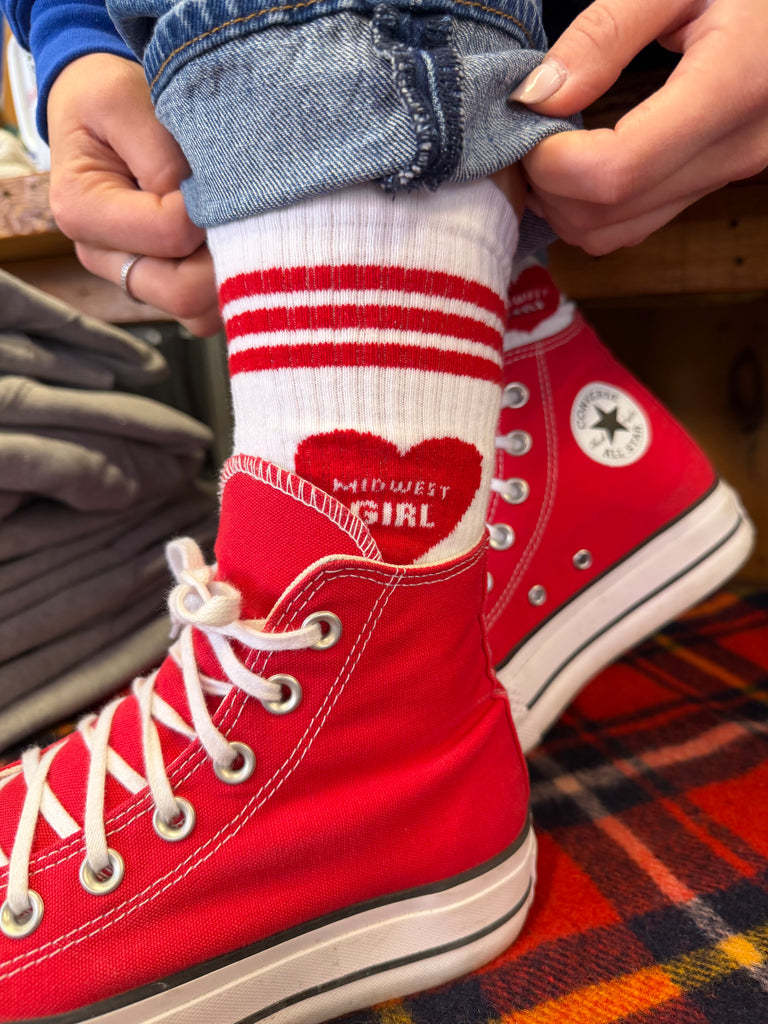 Midwest Girl Heart Socks