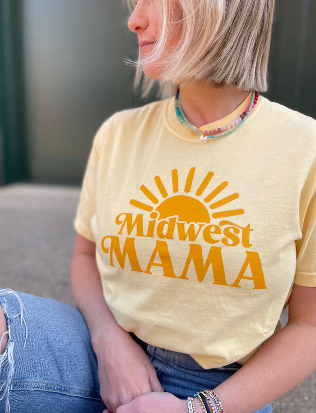 Midwest Mama Tee in Butter Yellow