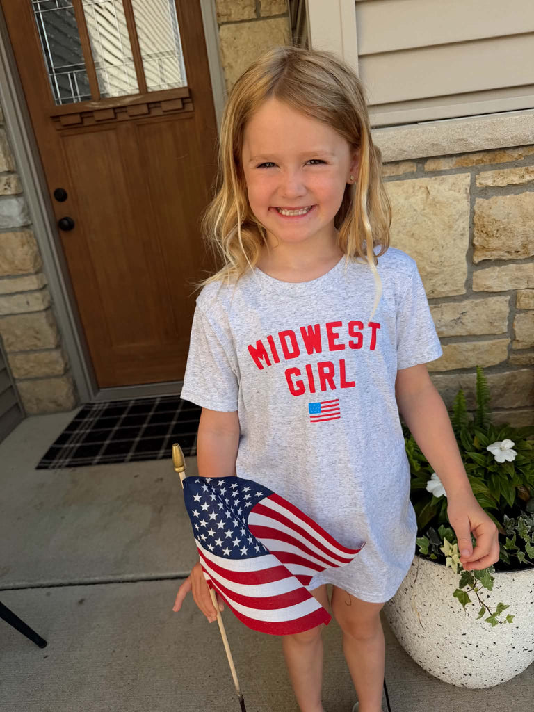 Midwest Girl Flag Tee for Youth